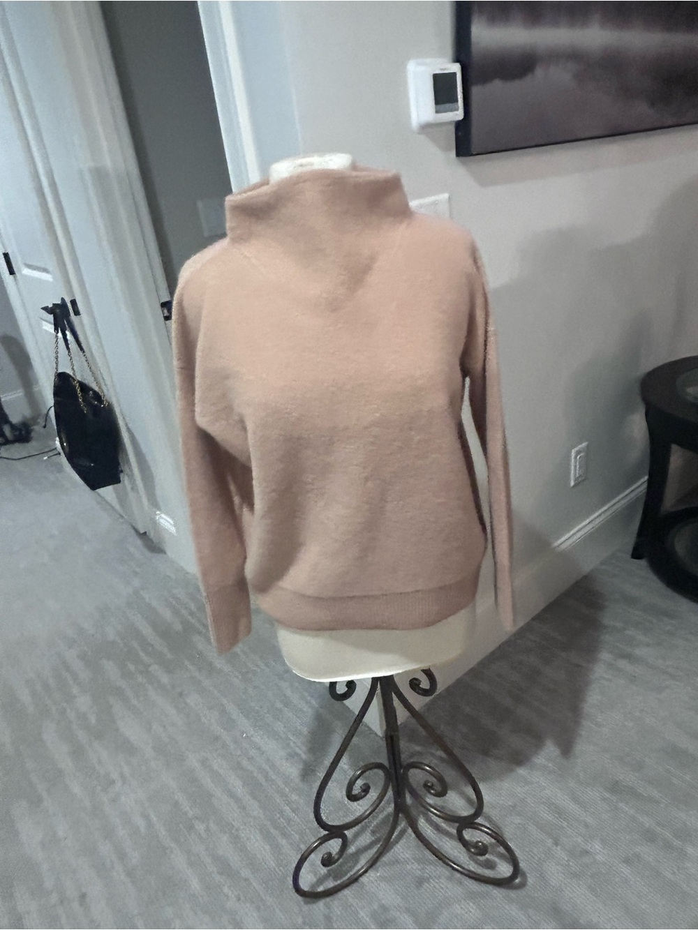 Cashmere Funnel Neck Sweater in Tan